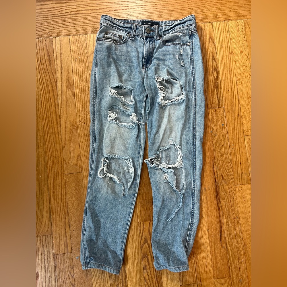 Aeropostale Distressed Boyfriend Blue Jeans